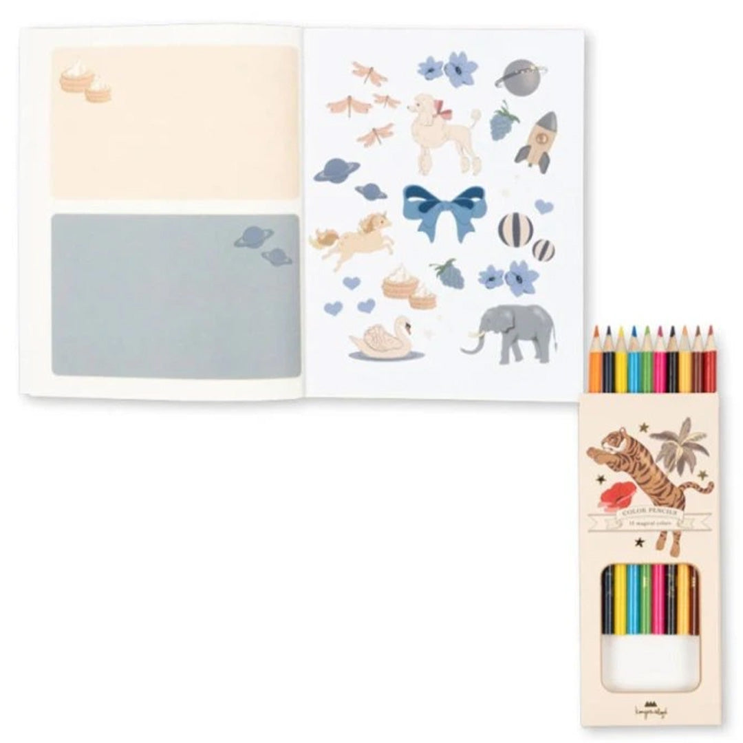 konges sløjd activiteitenboek met kleurpotloden - multi | KS103663 | 1