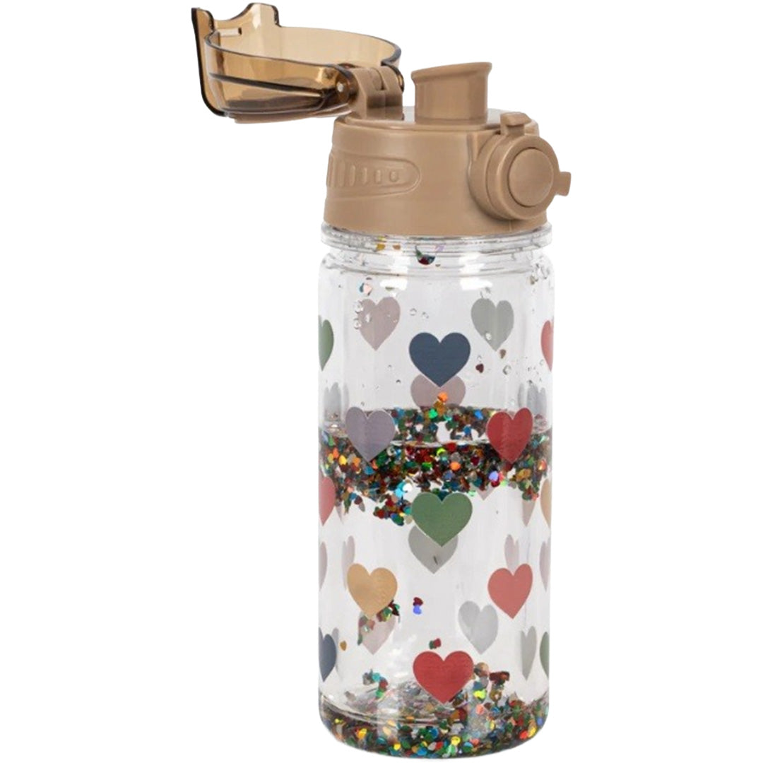 konges sløjd drinkfles met glitters - bon coeur coloré - 330 ml | KS104840 | 2