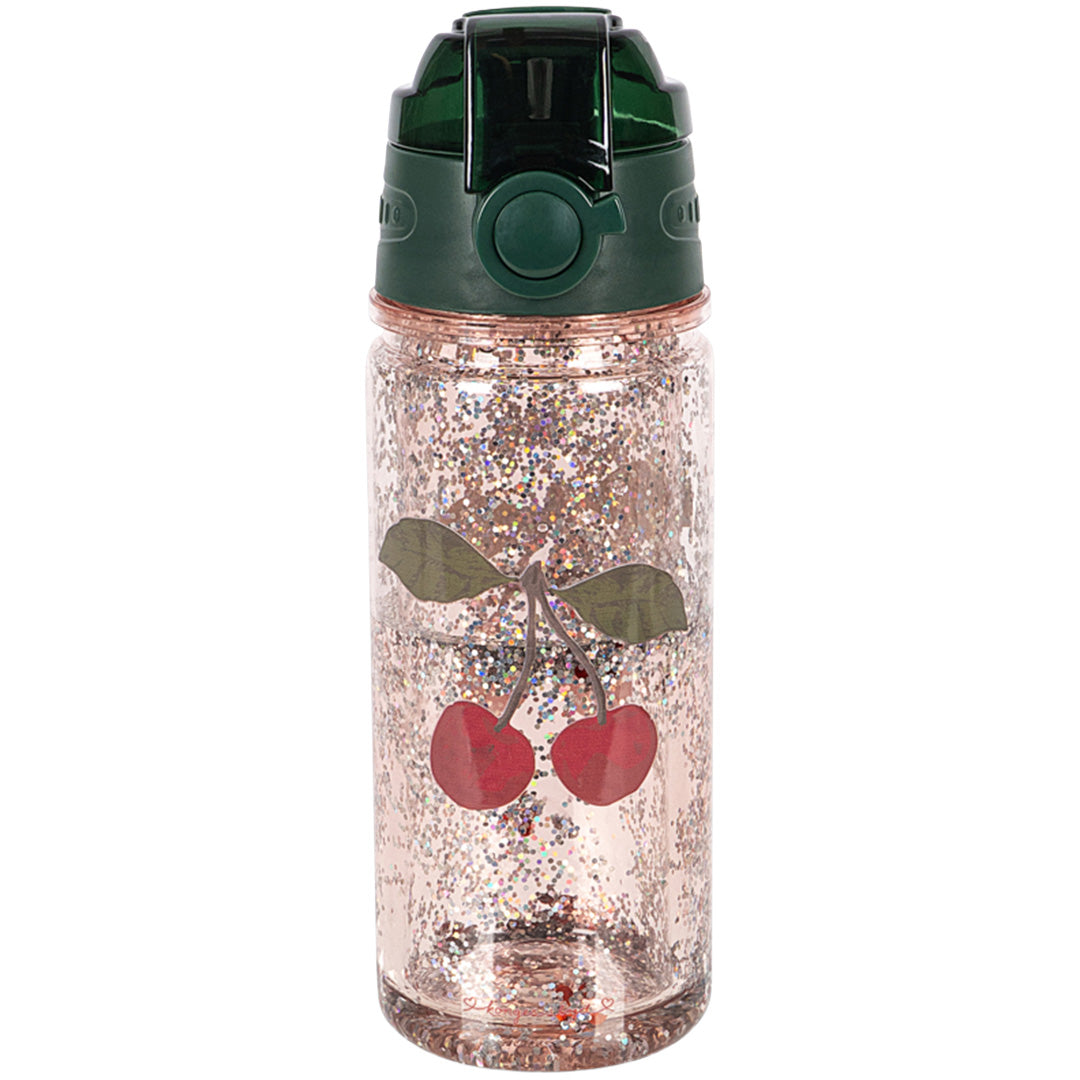 konges sløjd drinkfles met glitters - cherry glitter - 400 ml | KS103026-CHERRY-GLITTER | 1
