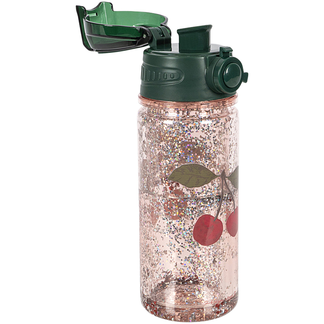 konges sløjd drinkfles met glitters - cherry glitter - 400 ml | KS103026-CHERRY-GLITTER | 4