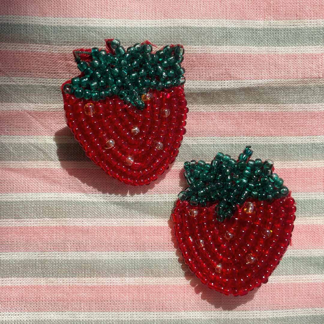 konges slojd haarclips - strawbery - 2 st | KS103650-STRAWBERRY | 2