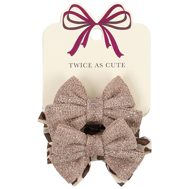 konges sløjd haarelastieken bow - leo rose - 4st| KS105238 | 
