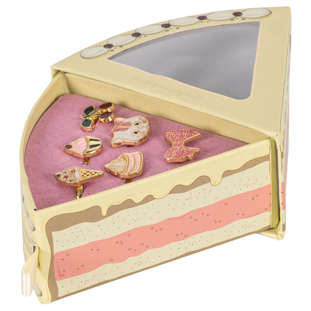 konges sløjd kinderringen met doosje -  kitty sweets - gold - 6st | KS106088-S35028 | 