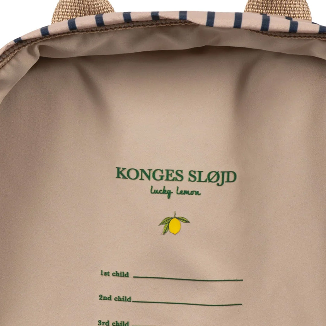 konges sløjd peuterrugzak met sleutelhanger - stripe la mer - 27 cm