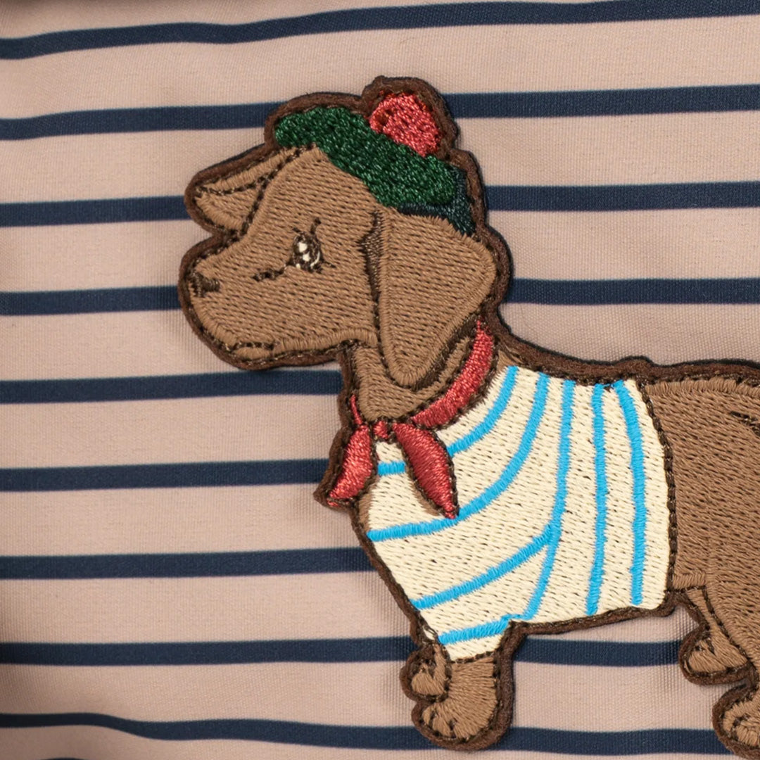 konges sløjd peuterrugzak met sleutelhanger - stripe la mer - 27 cm