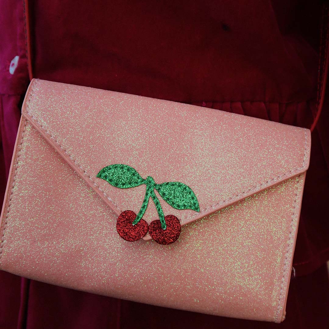 konges sløjd portemonnee liefdesbrief - pink glitter - lichtroze | KS103876  1