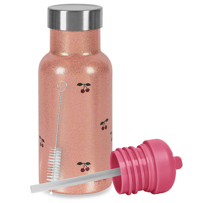konges sløjd rvs thermosfles - cherry glitter - 350 ml | KS104307 | 1