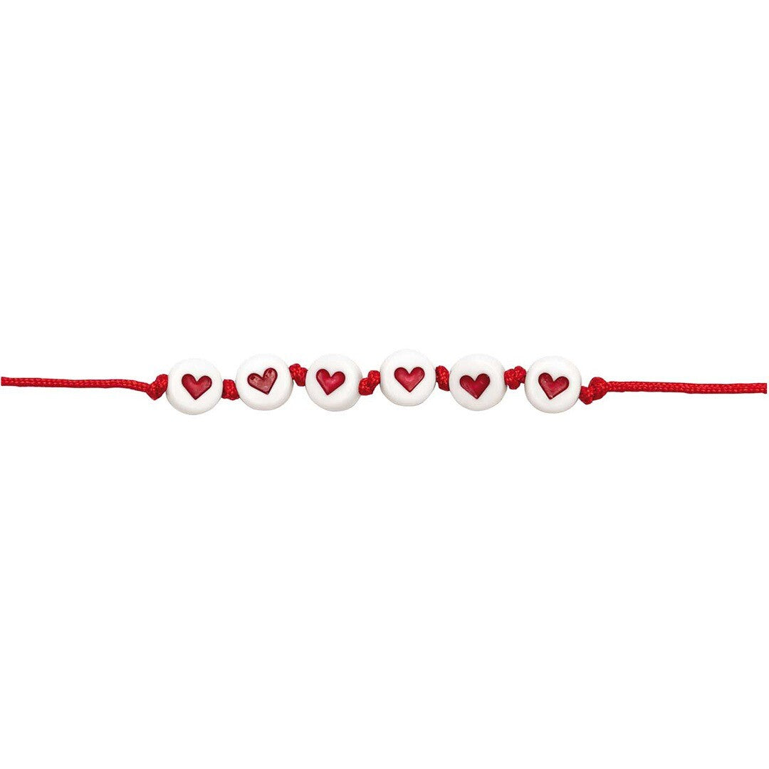 kralenset hartjes rond - rood-wit | 7090.63.30 | 1