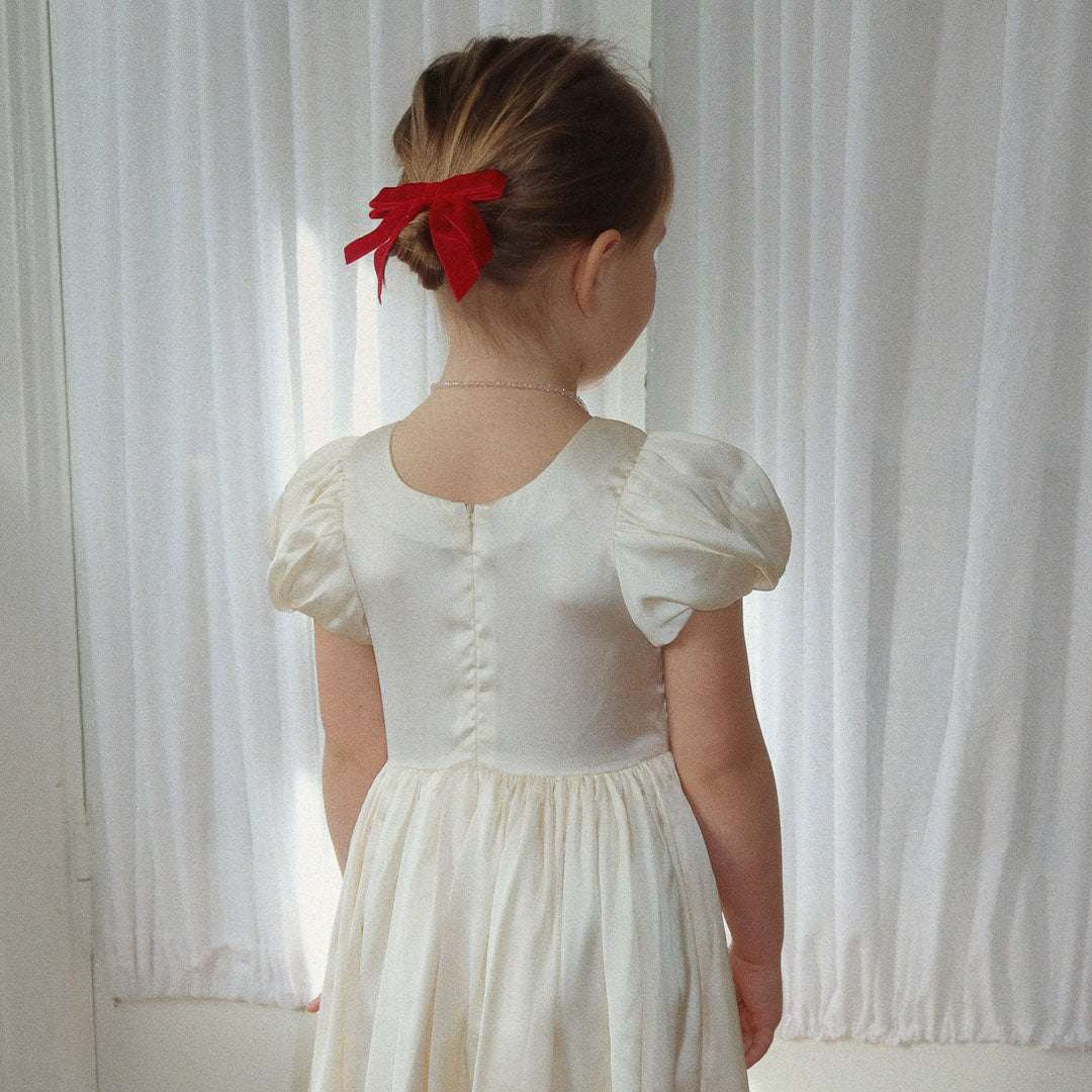 ks104185 | konges sløjd haarclips velvet double bow - barbados cherry 2st | 2