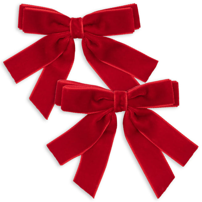 ks104185 | konges sløjd haarclips velvet double bow - barbados cherry 2st | 1