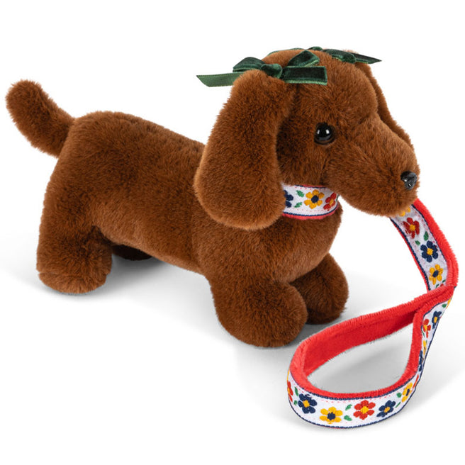 ks104247 | konges sløjd knuffelpuppy met hondenhok - teckel - 21 cm | 1