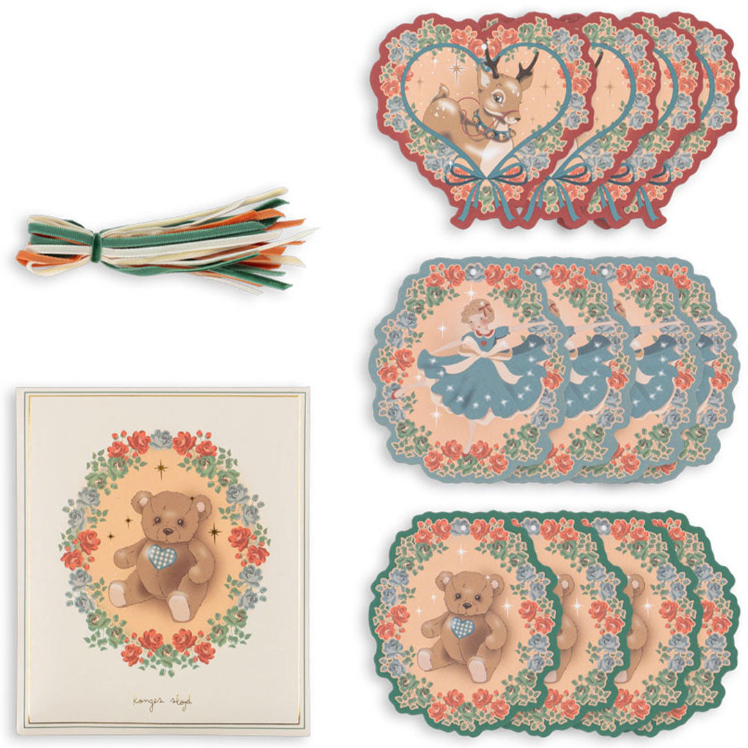 ks104258|  konges sløjd cadeaulabels kerst - deer diary - teddy - 12st | 1