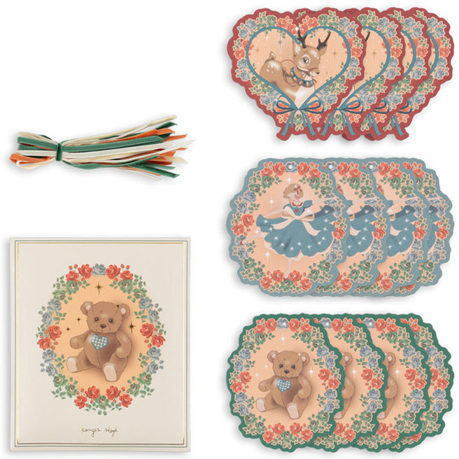 ks104258|  konges sløjd cadeaulabels kerst - deer diary - teddy - 12st | 1