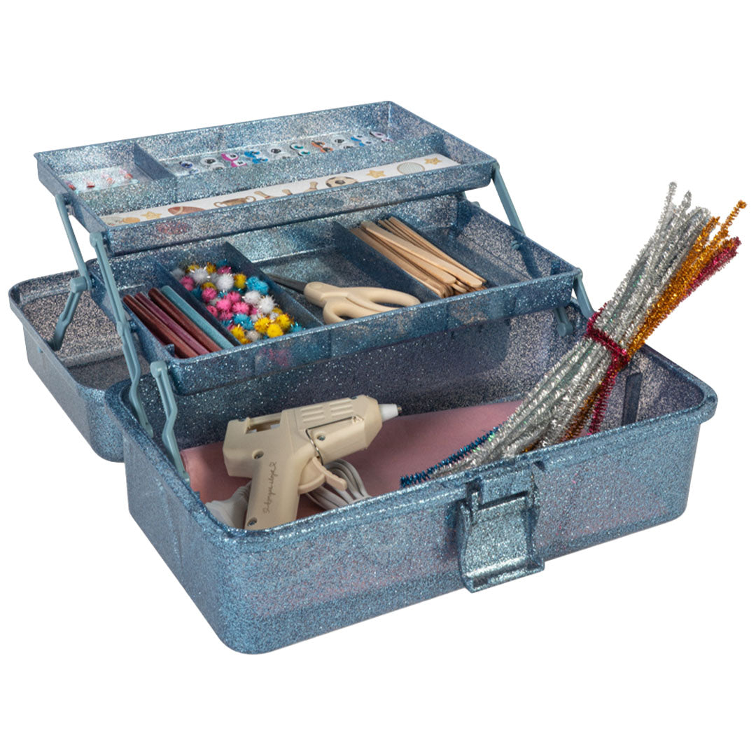 konges sløjd knutselset glitter blauw - 12-delig | KS106435-S45064 | 