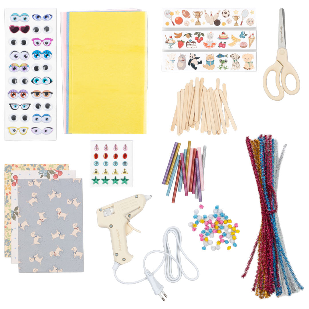 konges sløjd knutselset glitter blauw - 12-delig | KS106435-S45064 | 4