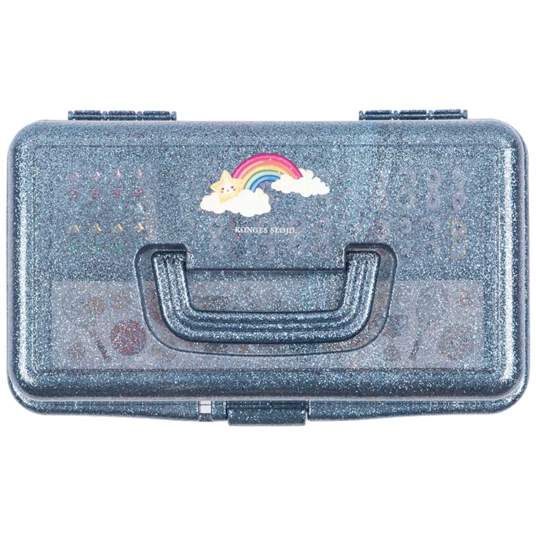 konges sløjd knutselset glitter blauw - 12-delig | KS106435-S45064 | 6