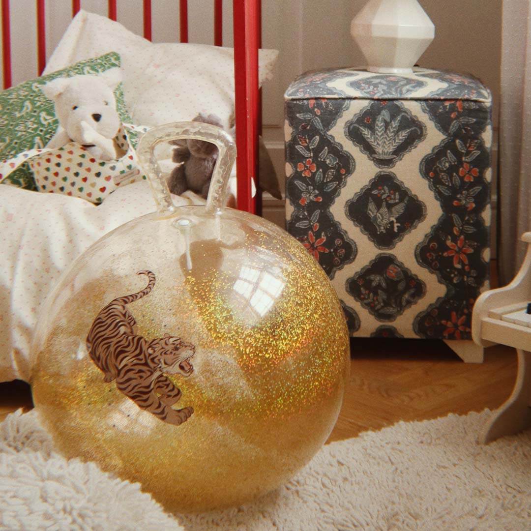 konges sløjd skippybal met glitters - tiger - 50 cm | KS106482-P10098 | 2