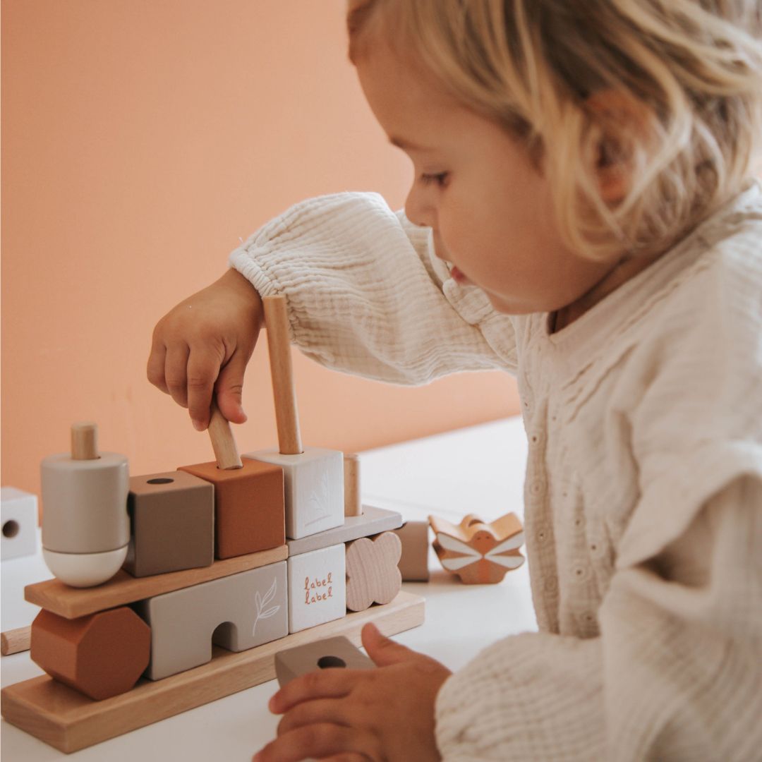 label label stapelblokken house nougat - 25-delig | LLWT-34376 | 1