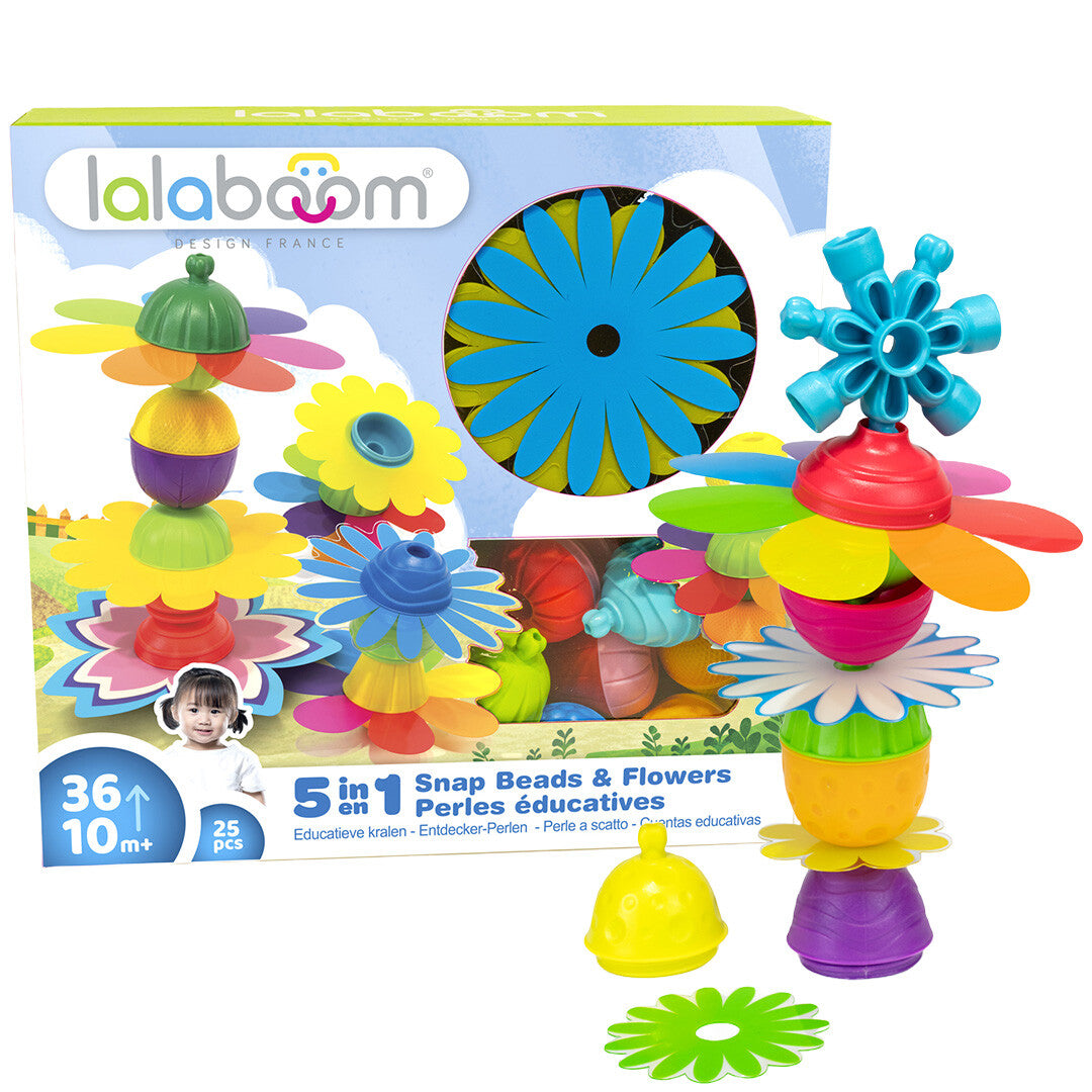 lalaboom educatieve klikkralen bloemen - 25st | 15.BL280 | 0