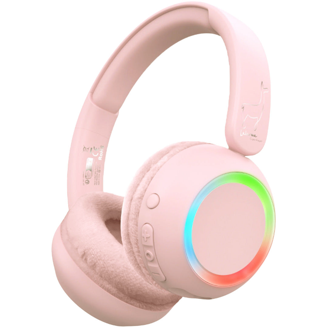 lalarma draadloze kinderkoptelefoon met licht - roze | 1