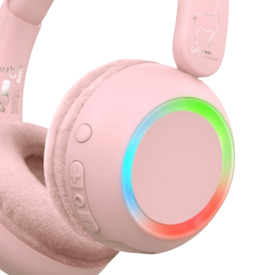 lalarma draadloze kinderkoptelefoon met licht - roze | 4