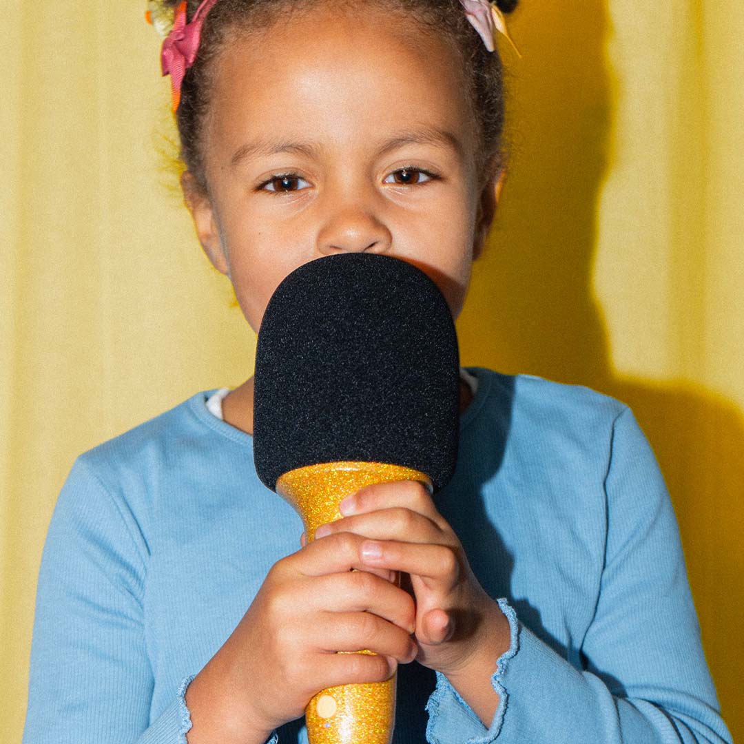 lalarma copenhagen karaoke microfoon glitter groove - goud | LALAR-GGM-GL | 12