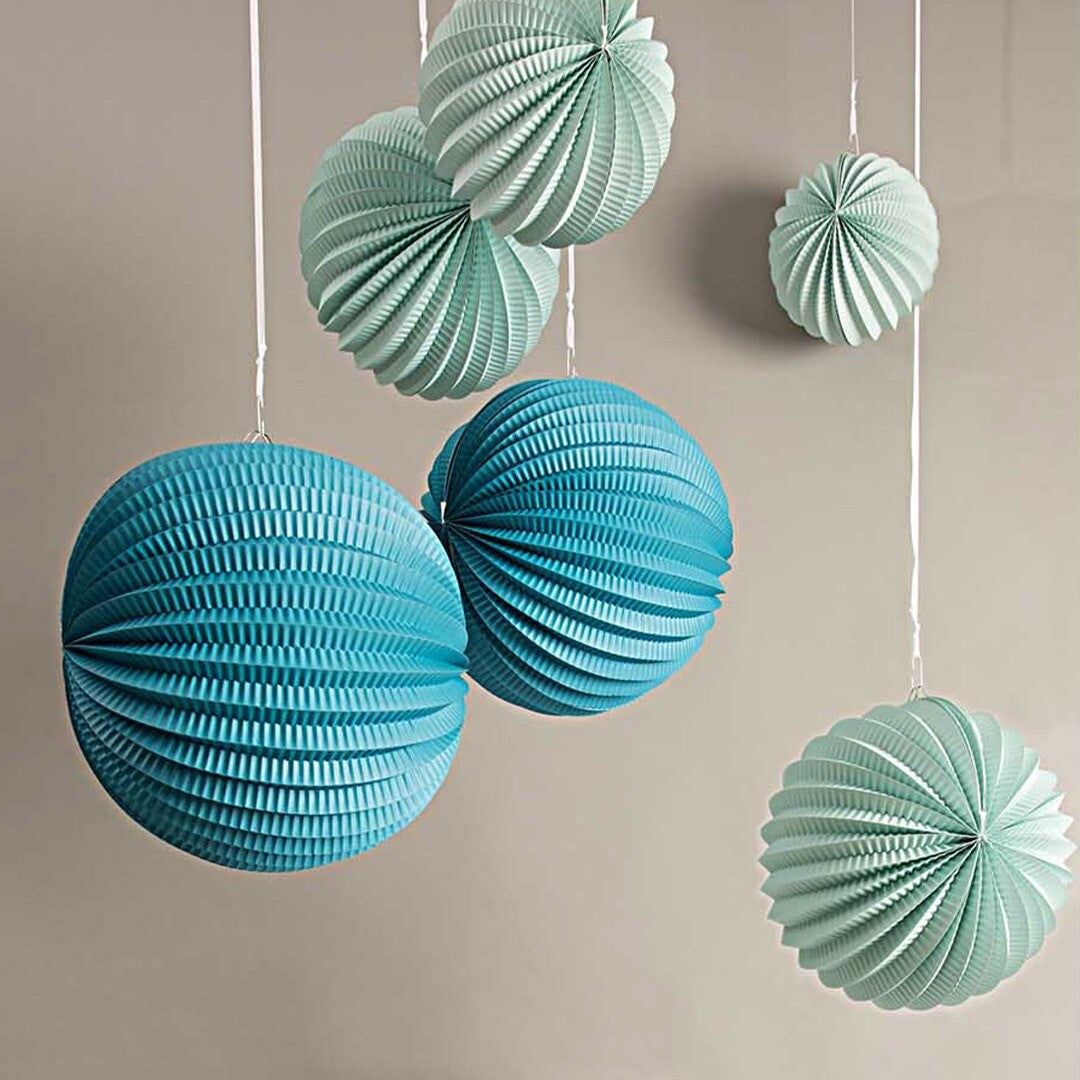 lampions papier - aqua - 3st | 99001.71.89 | 1