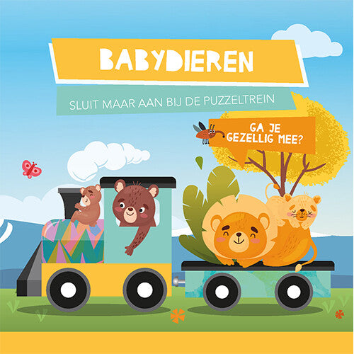 lantaarn publishers rijmpjesboek en puzzeltrein babydieren | 9789463545587 | 1