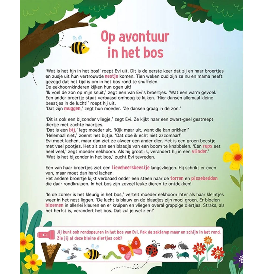 lantaarn publishers zoek- en leesboek speuren in het bos | 9789463549172 | 2