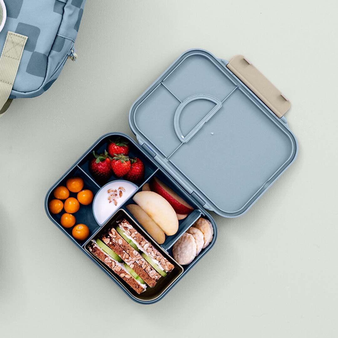 lässig bento-broodtrommel pattern party - blue-green