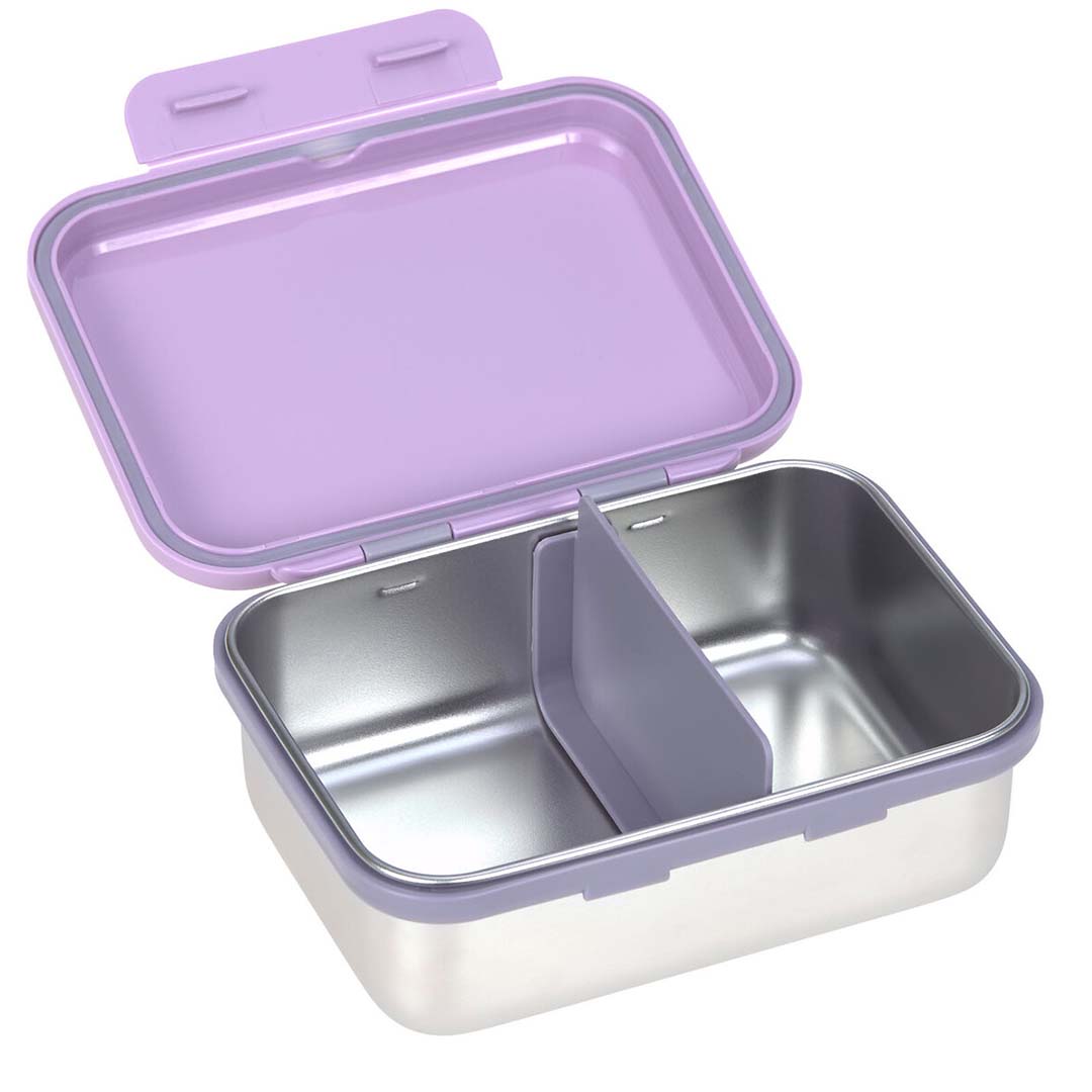 lässig rvs broodtrommel little gang - heart lilac