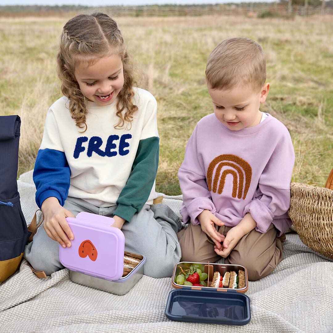 lässig rvs broodtrommel little gang - smile navy