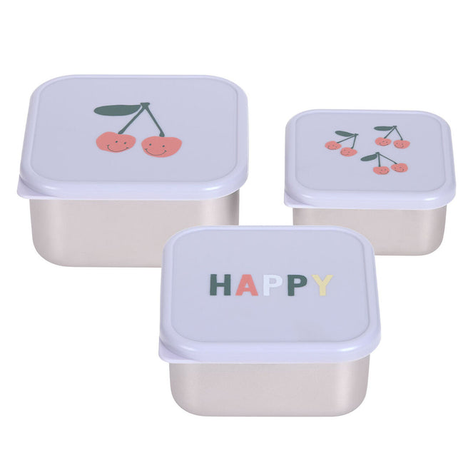 lässig rvs snackdoosjes happy fruits cherry - 3st