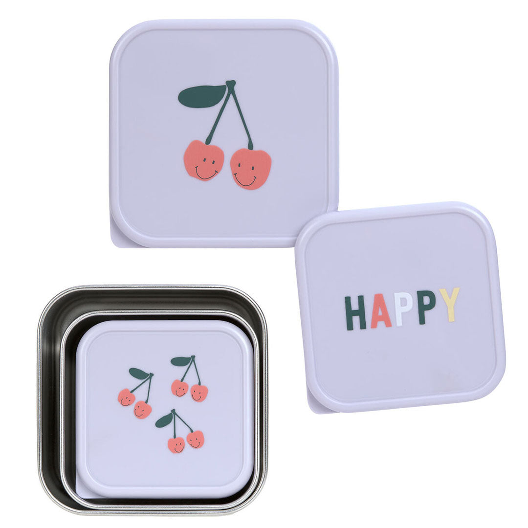 lässig rvs snackdoosjes happy fruits cherry - 3st
