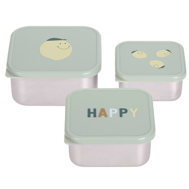 lässig rvs snackdoosjes happy fruits lemon - 3st