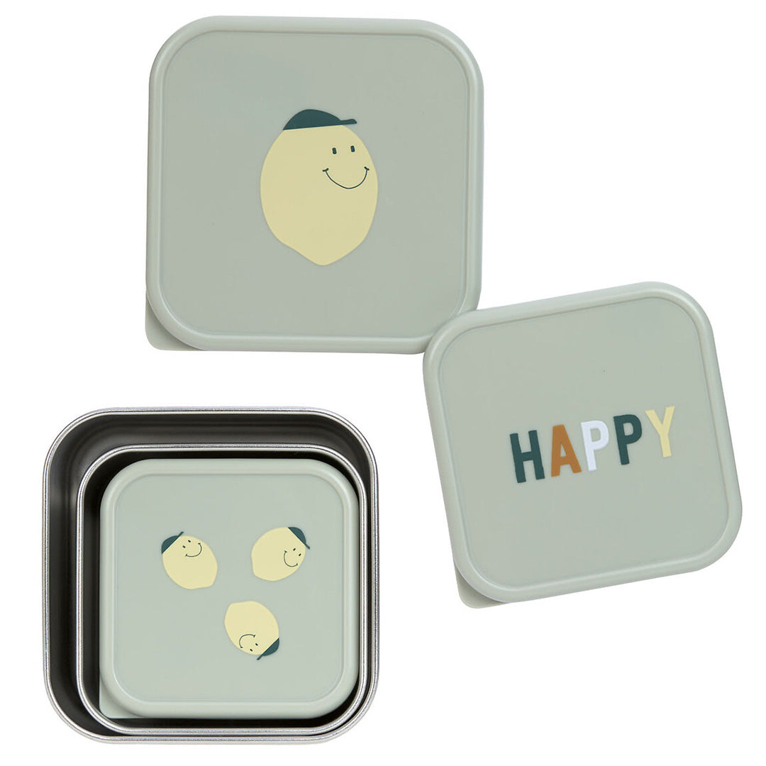 lässig rvs snackdoosjes happy fruits lemon - 3st