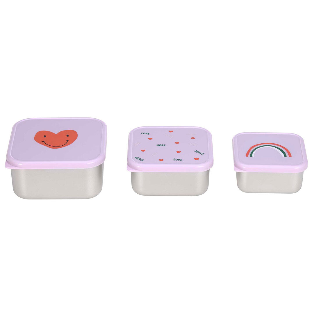 lässig rvs snackdoosjes happy rascals heart lavender - 3st