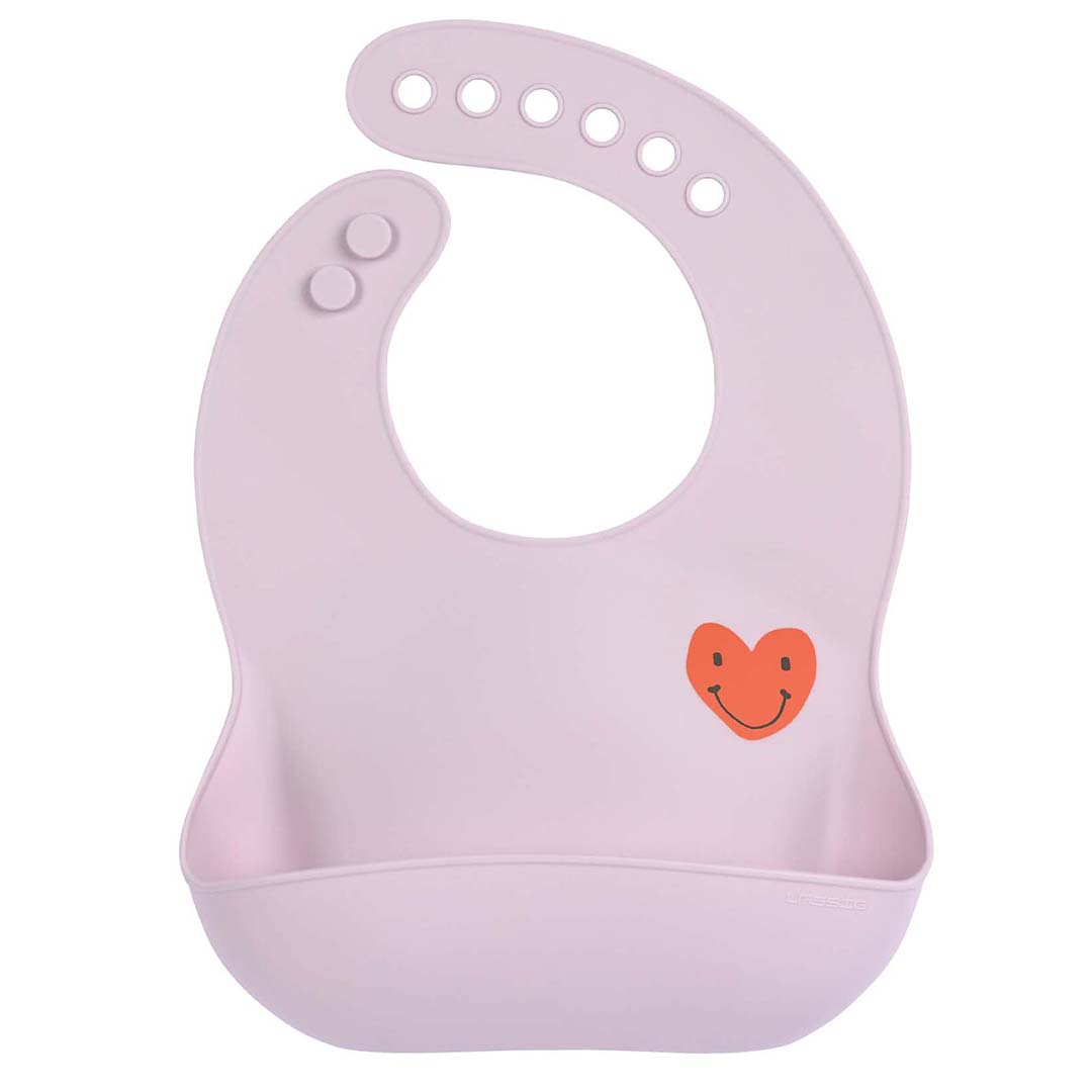 lässig siliconen slabbetje happy rascals - heart lavender