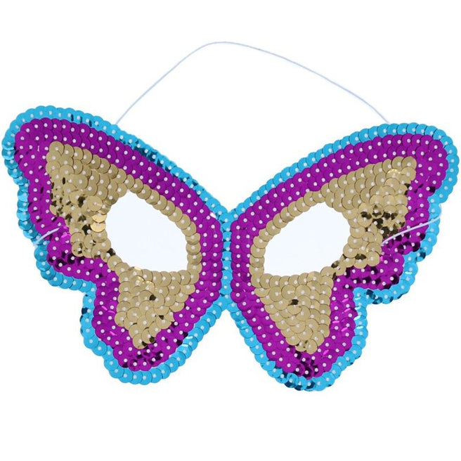 le petit souk masker vlinder - blauw - roze | 33254 | 0