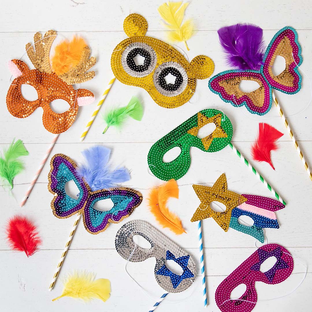 le petit souk masker vlinder - blauw - roze | 33254 | 1