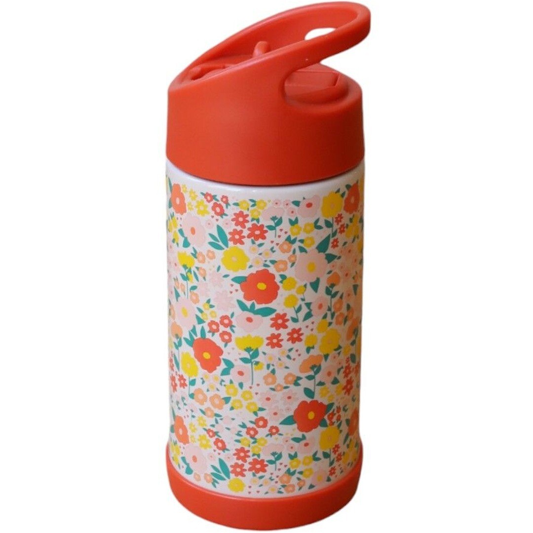 le petit souk rvs thermosfles met rietje - bloemen - 300ml | 36568 | 1