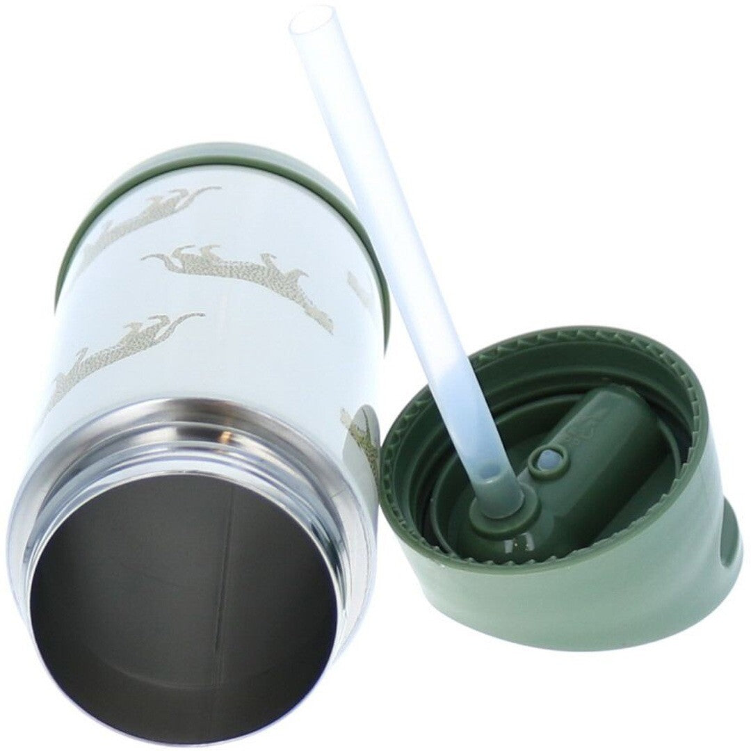 le petit souk rvs thermosfles met rietje - luipaard - 300ml | 33787 | 3
