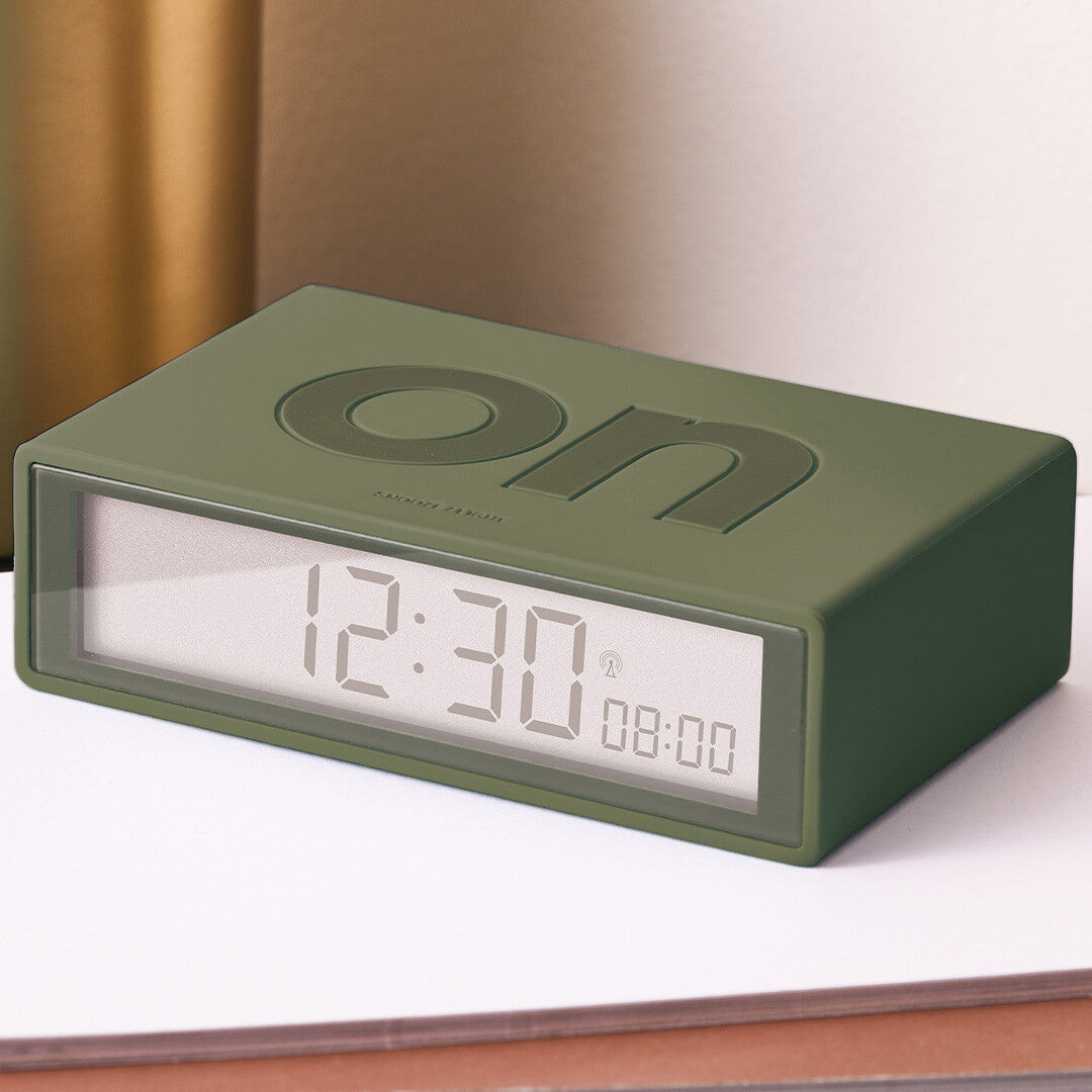 lexon flip classic digitale wekker - khaki  | LR157K9 | 1