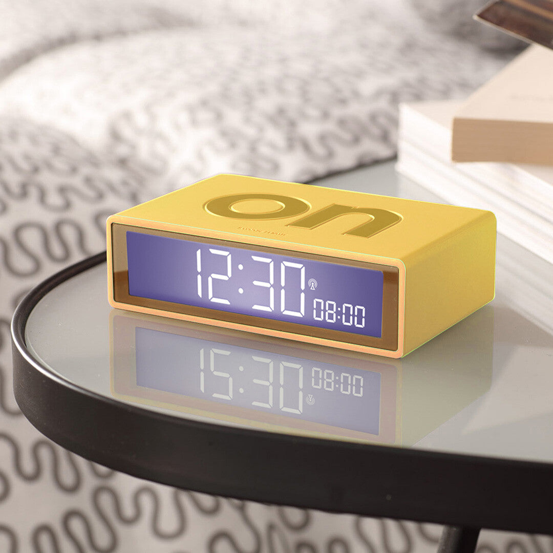lexon flip classic digitale wekker - yellow  | LR157J9 | 1