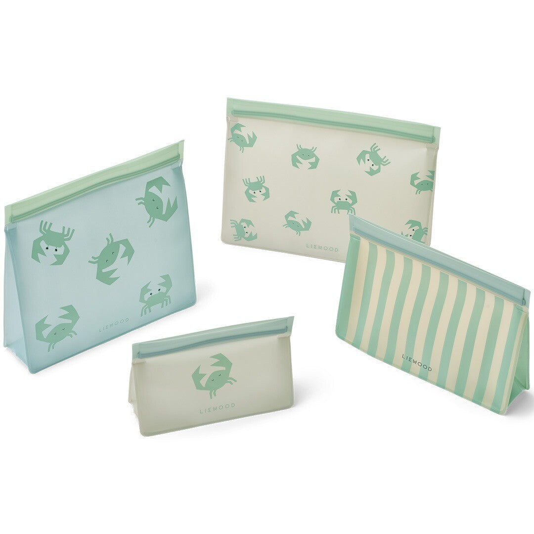 liewood herbruikbare lunchzakjes keith - crab sandy - 4st | LW18737-1833 | 0