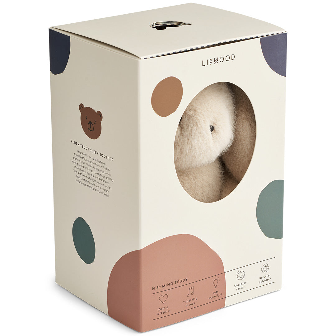 liewood knuffelkonijn hattie met nachtlamp en geluid - 23 cm | 4