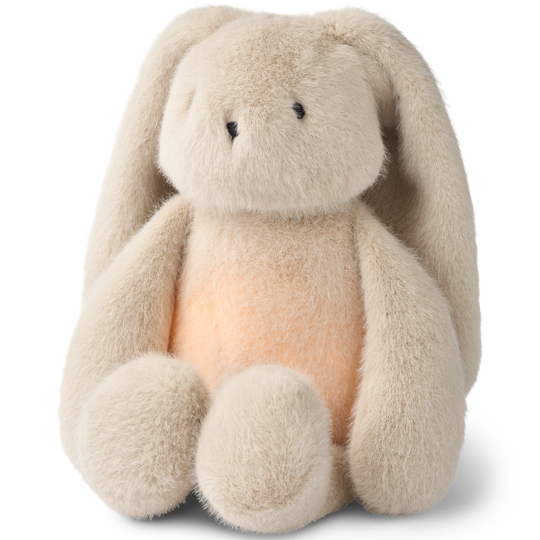 liewood knuffelkonijn hattie met nachtlamp en geluid - 23 cm | 1