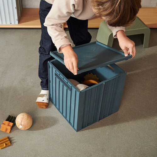 liewood opbergbak met deksel elijah - oat - 20 liter | LW15018-3070 | 1