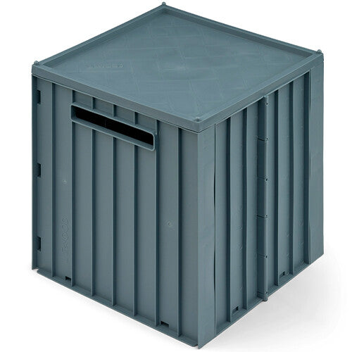 liewood opbergbak met deksel elijah - whale blue - 20 liter | LW15018-7130 | 0