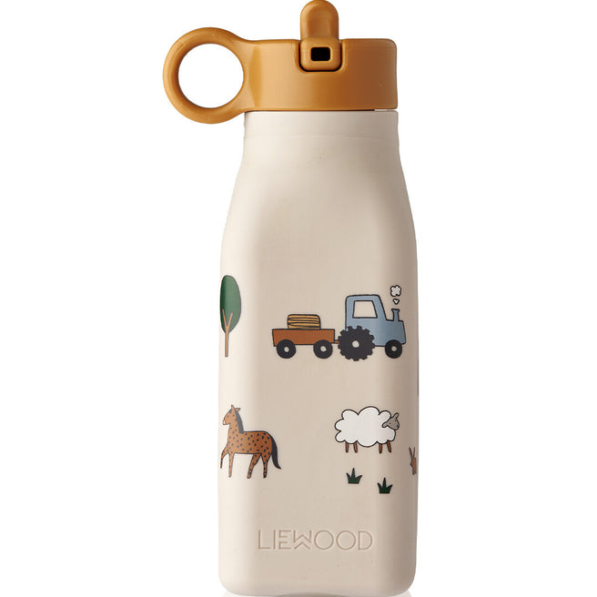 liewood siliconen drinkfles warren - farm sandy - 350 ml  | LW14800-1945 | 0